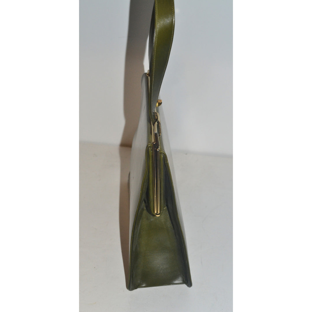 Vintage Green Leather Kelly Purse