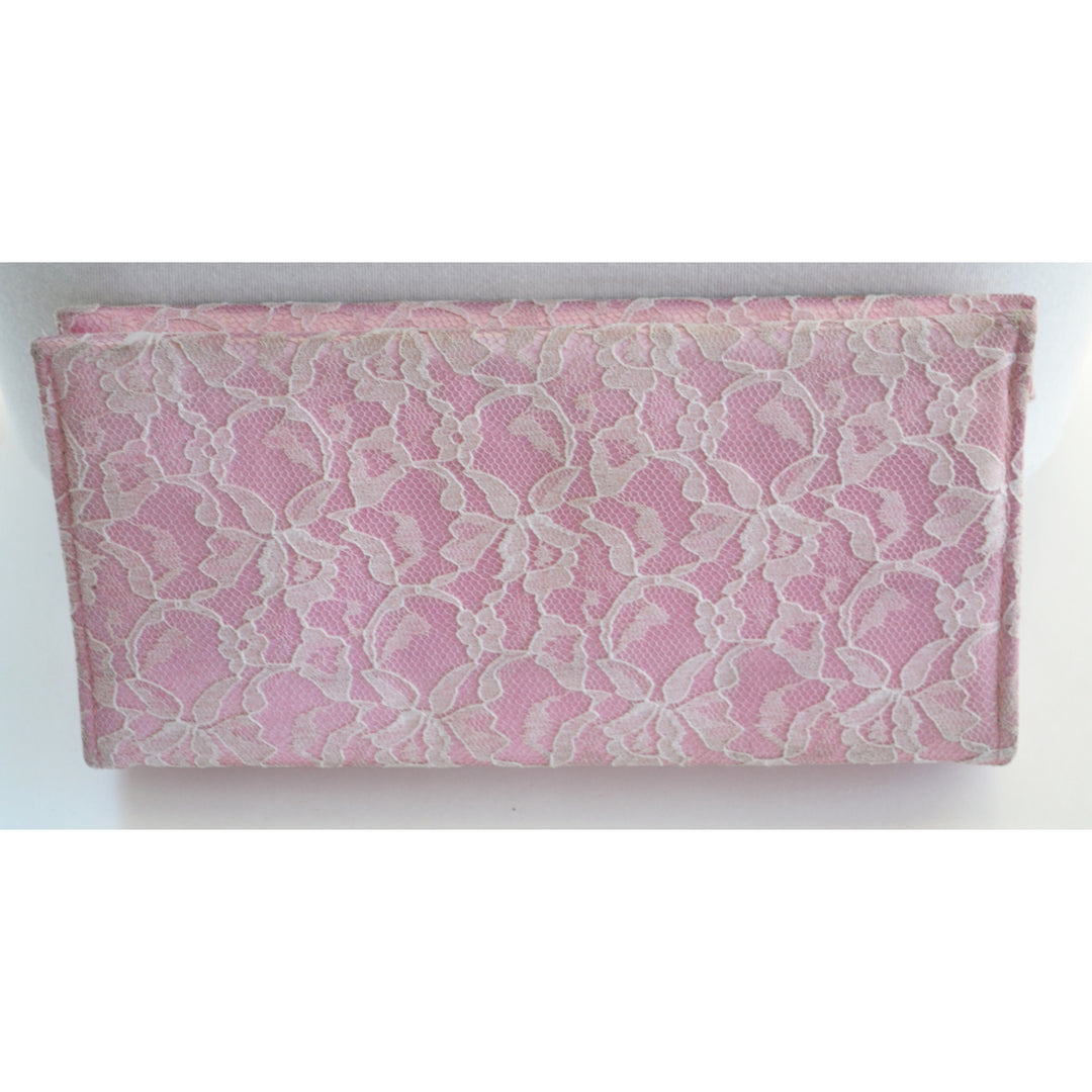 Vintage Pink & Satin Lace Clutch Purse