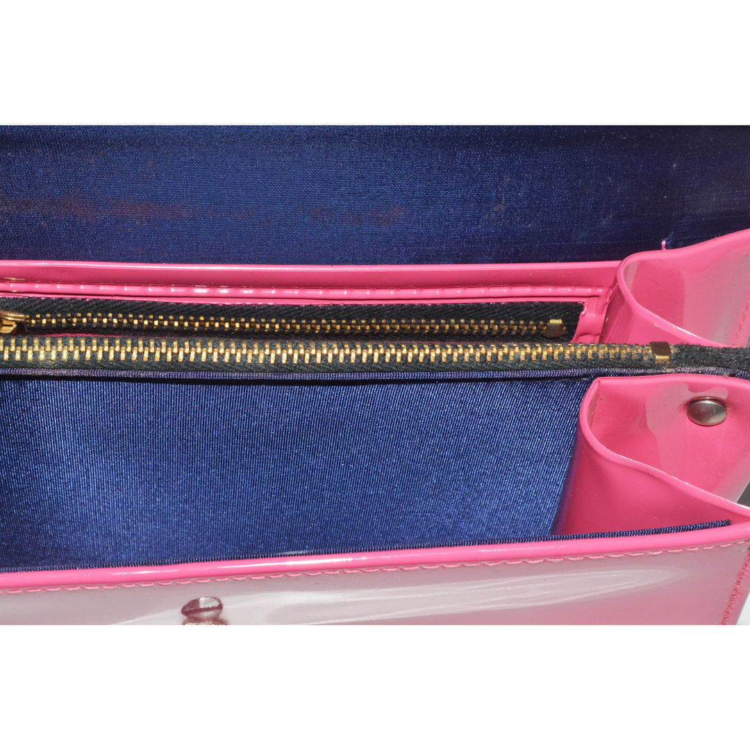 Vintage Pink Studded High Gloss Vinyl Purse