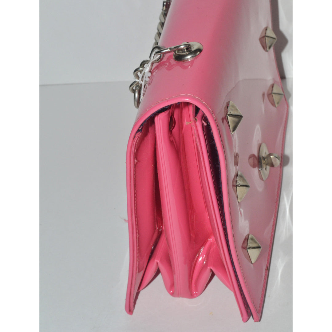 Vintage Pink Studded High Gloss Vinyl Purse