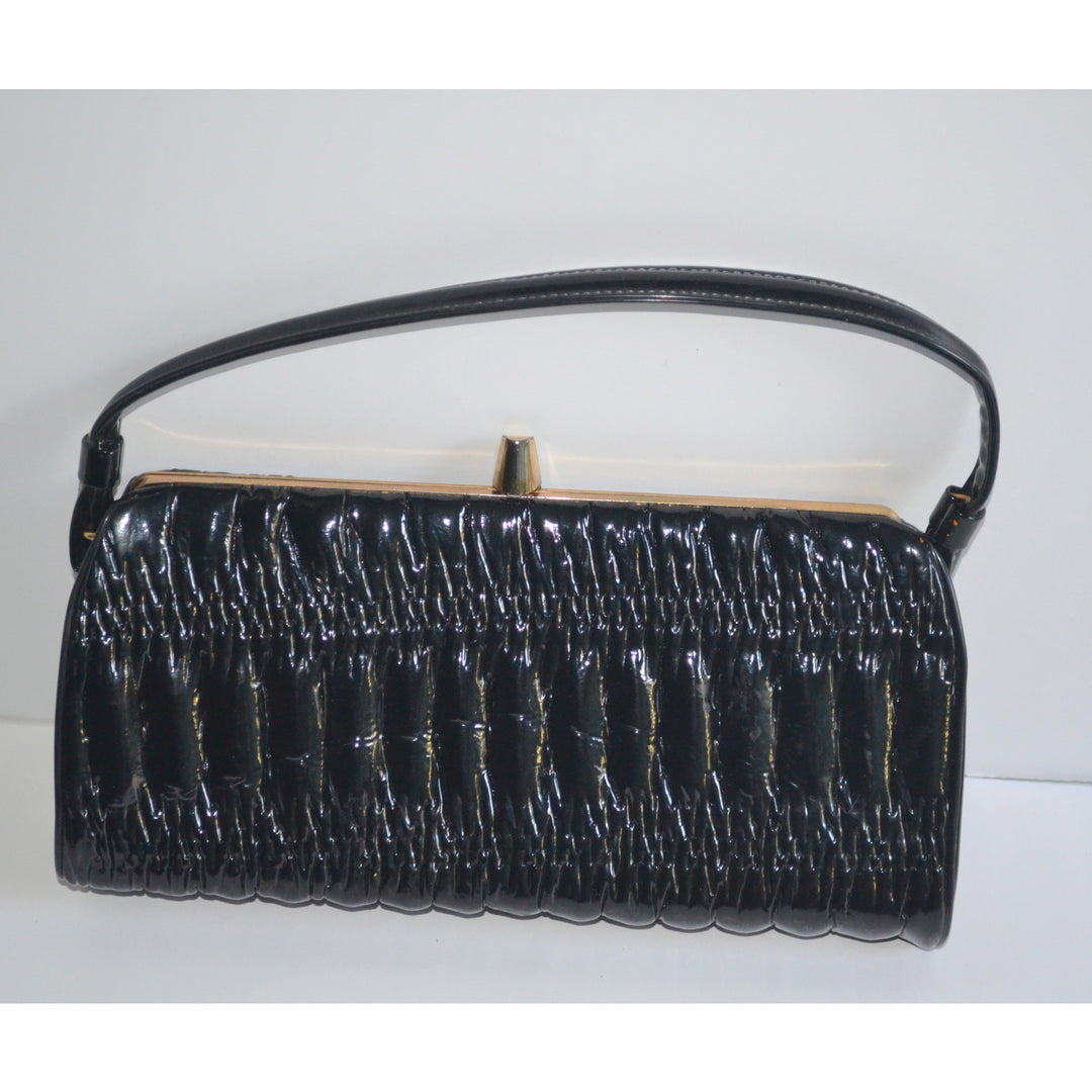 Vintage High Gloss Black Vinyl Purse