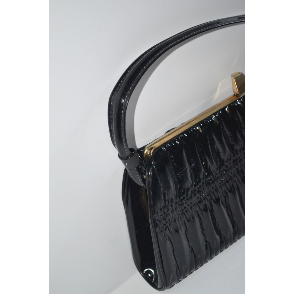 Vintage High Gloss Black Vinyl Purse