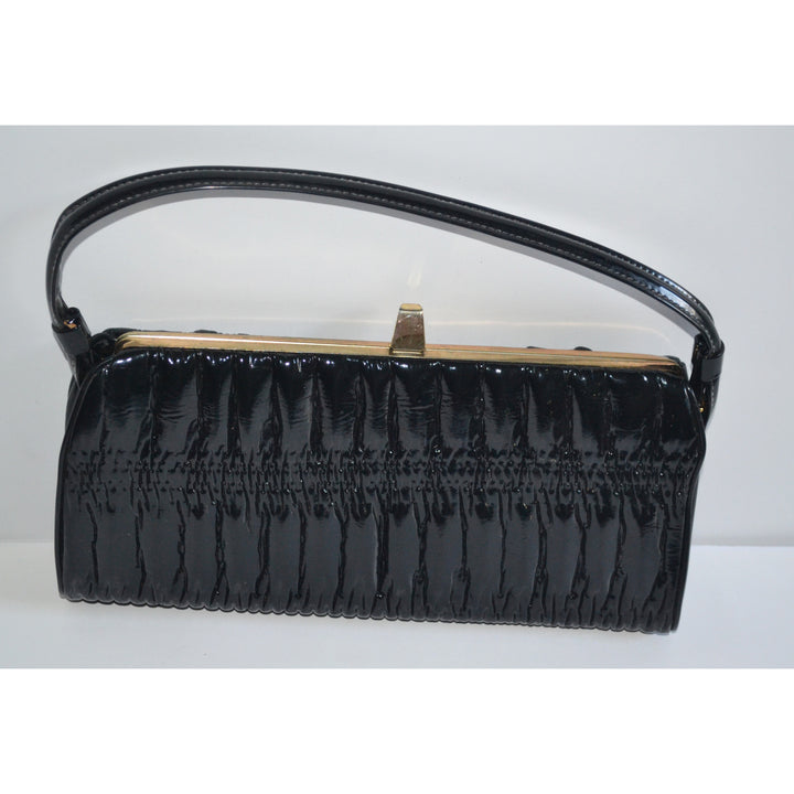 Vintage High Gloss Black Vinyl Purse