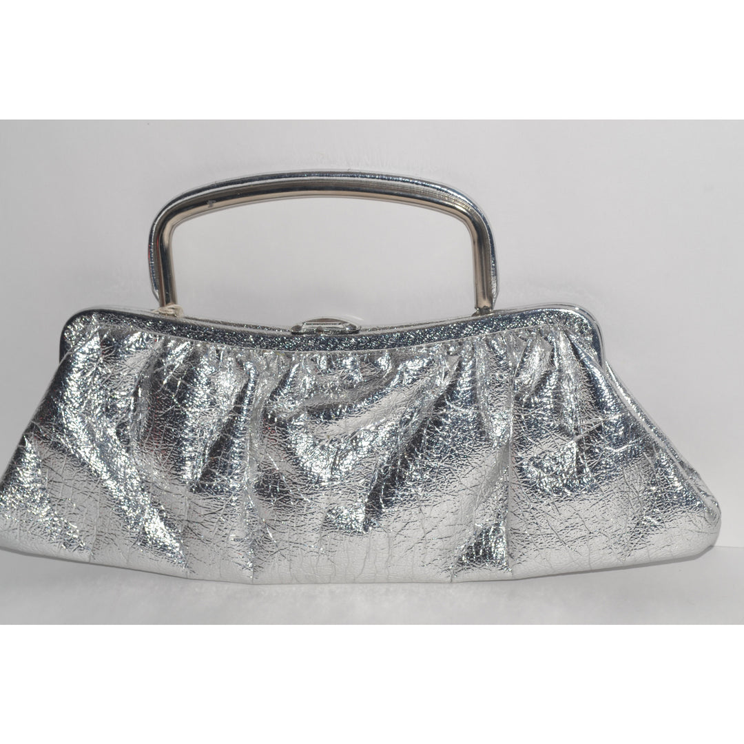 Vintage Silver Lame Clutch Purse