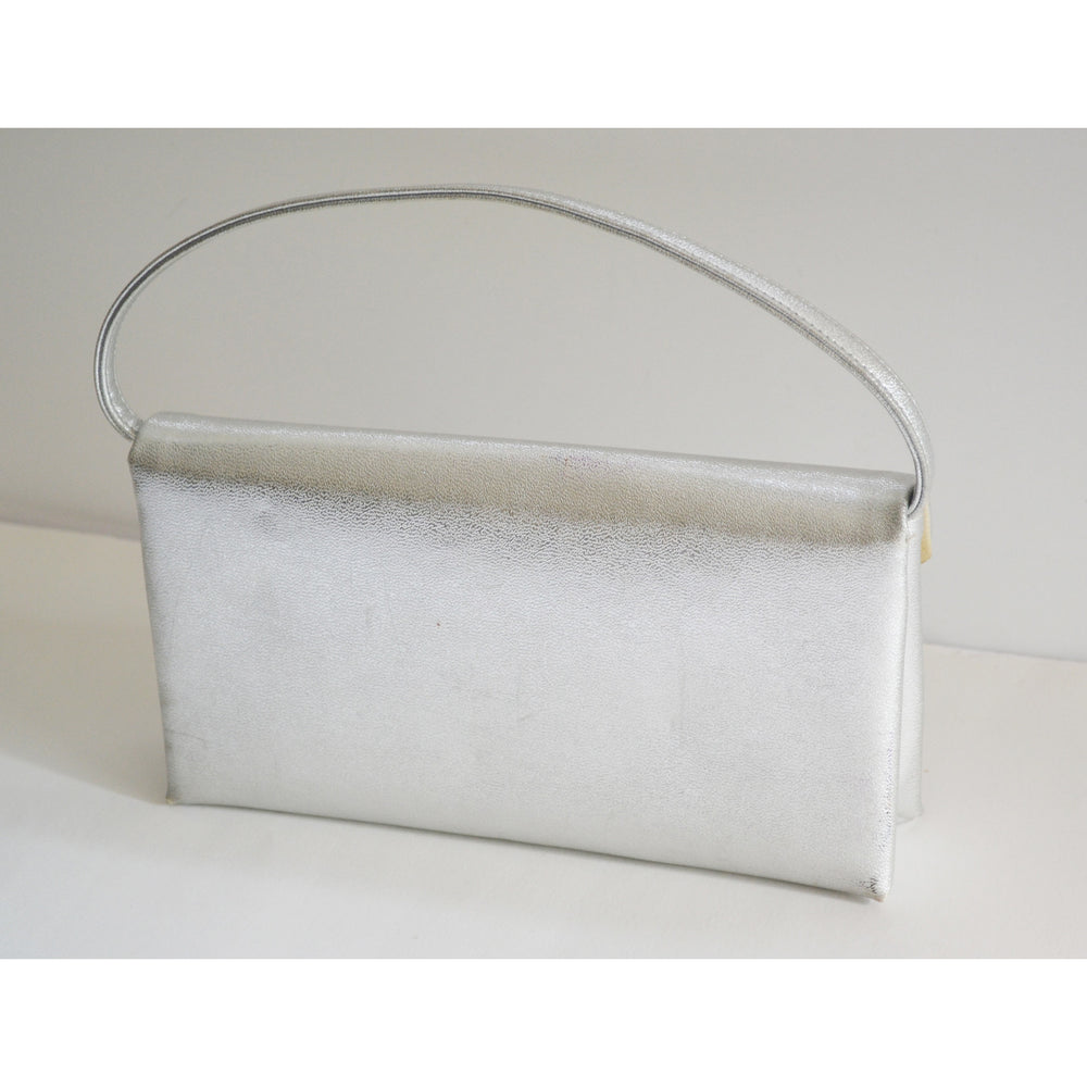 Vintage Silver Lame Leather Purse