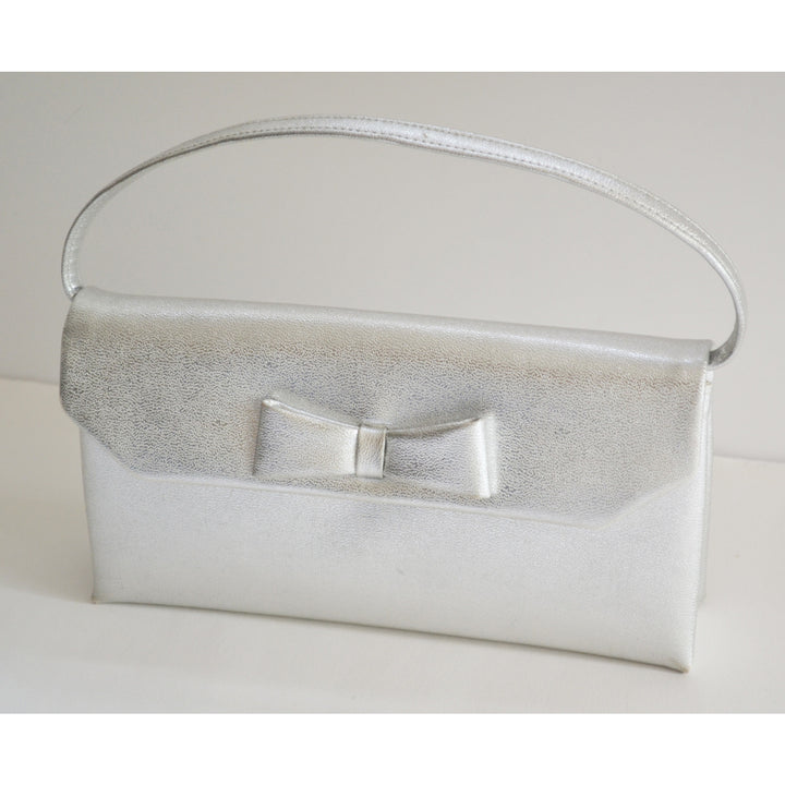 Vintage Silver Lame Leather Purse