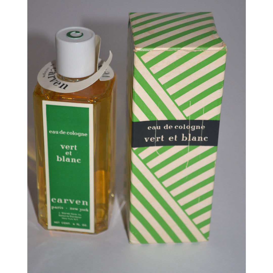 Vintage Carven Vert Et Blanc Eau De Cologne