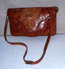 Vintage Gutted Baby Alligator Shoulder Purse