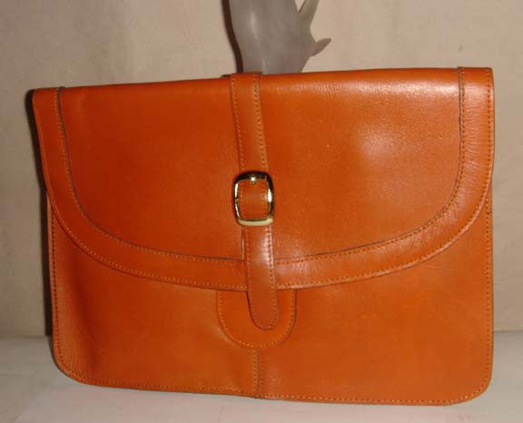 Vintage Brown Leather Clutch Purse 