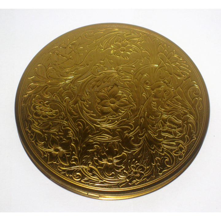 Vintage Goldtone Floral Compact By Stratton 