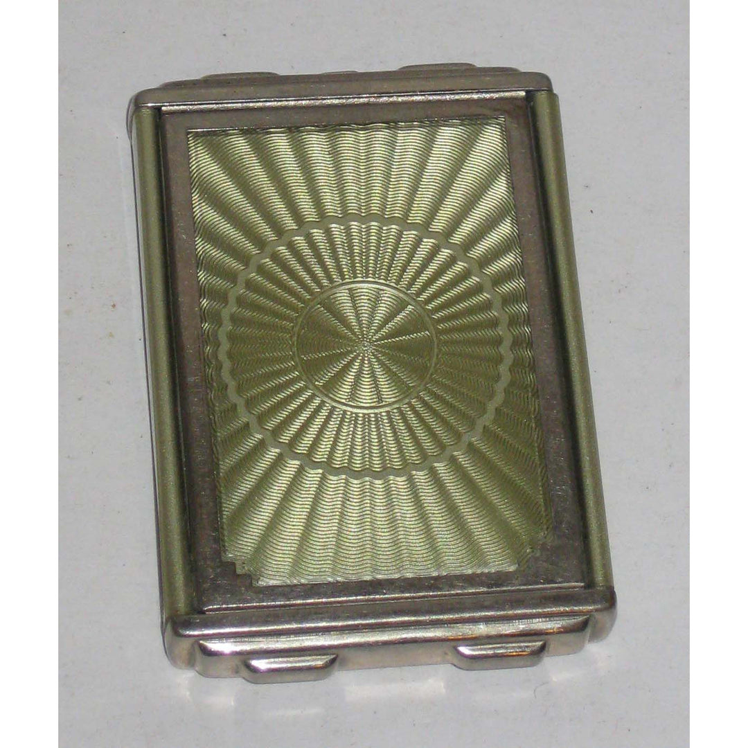 Vintage Green Enamel Guilloche Compact