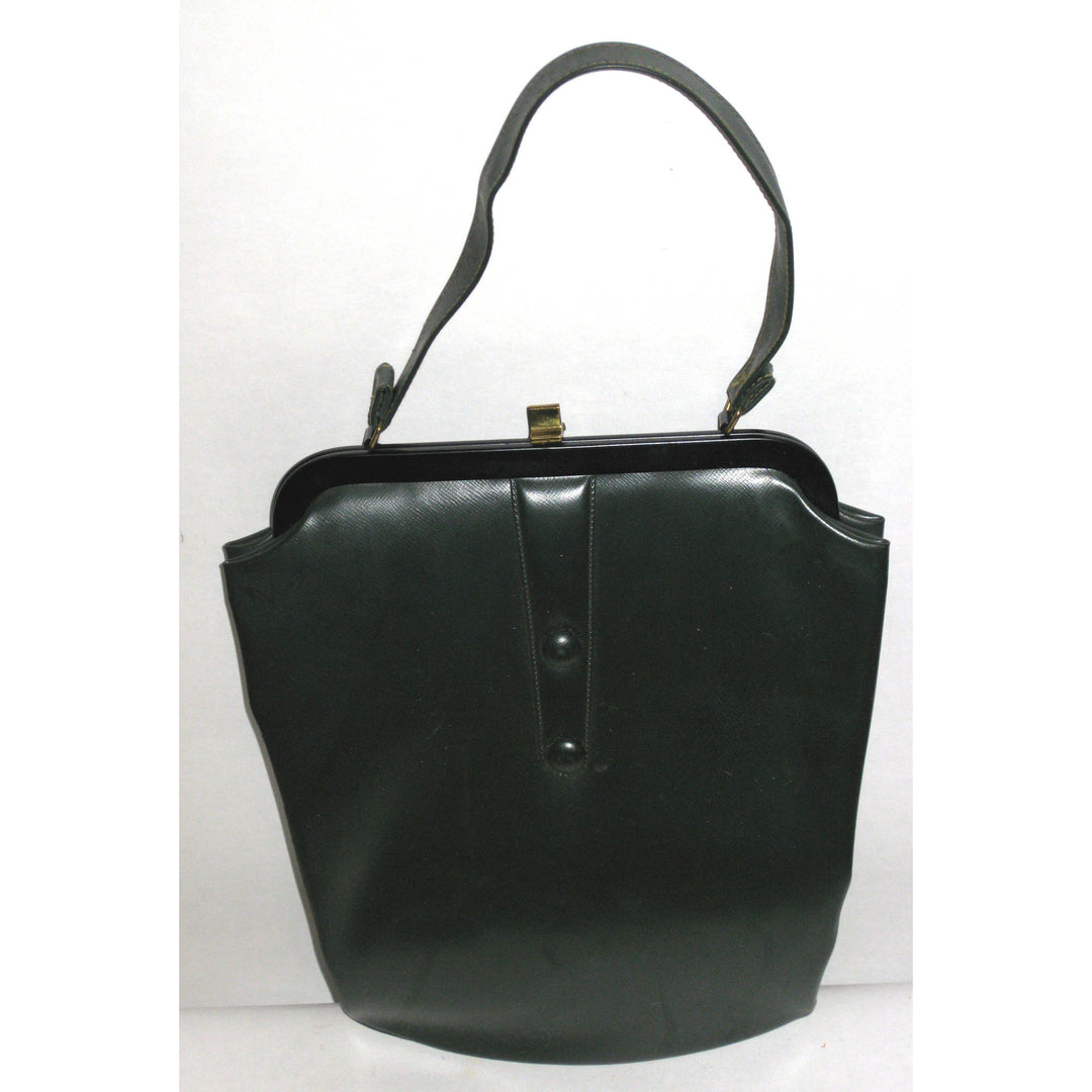 Vintage Forest Green Vinyl Handbag