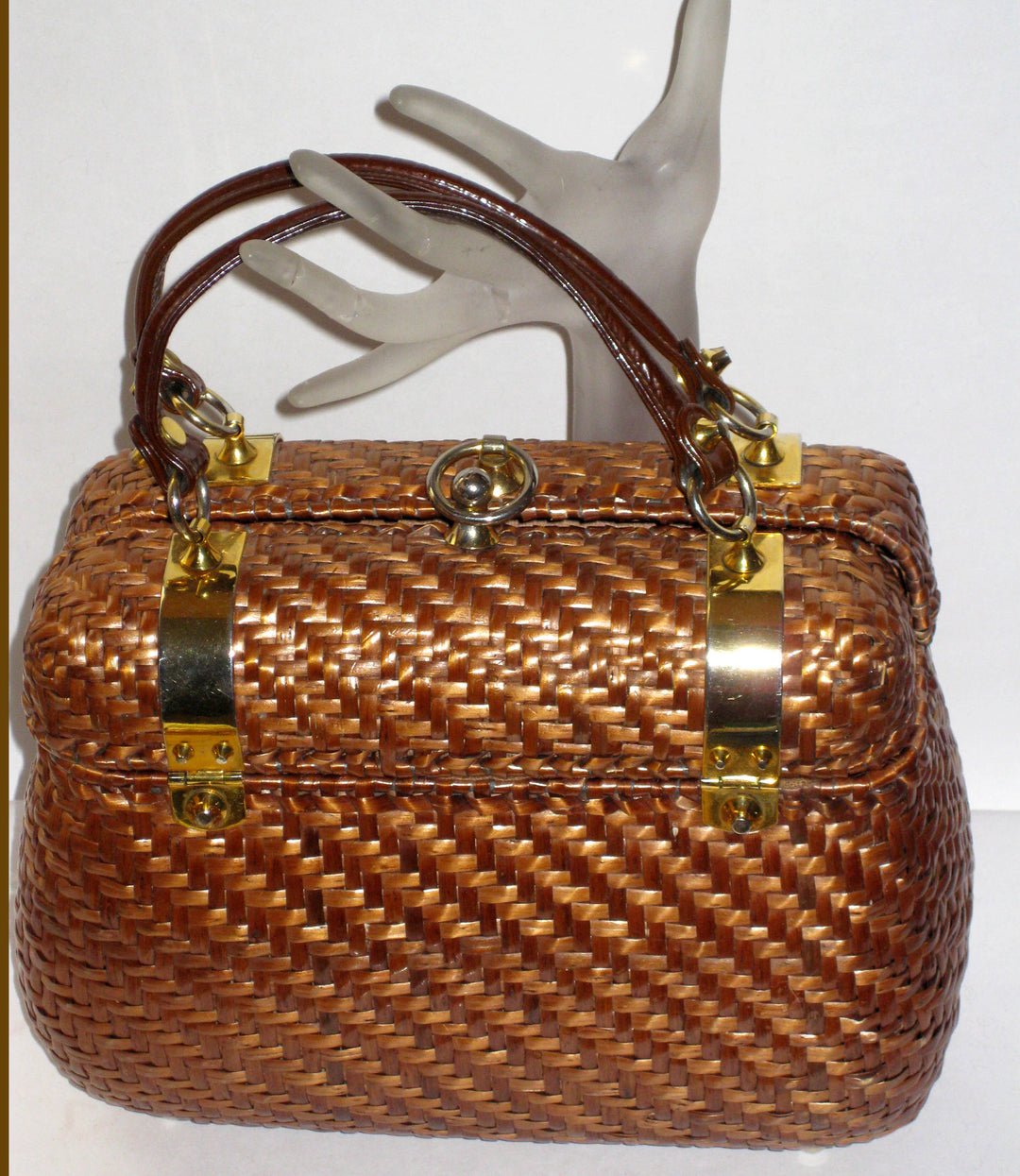 Vintage Koret Wicker & Gold Purse