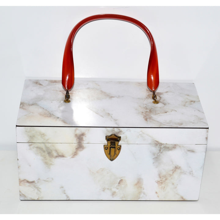 Vintage Faux Marble Lucite Box Purse