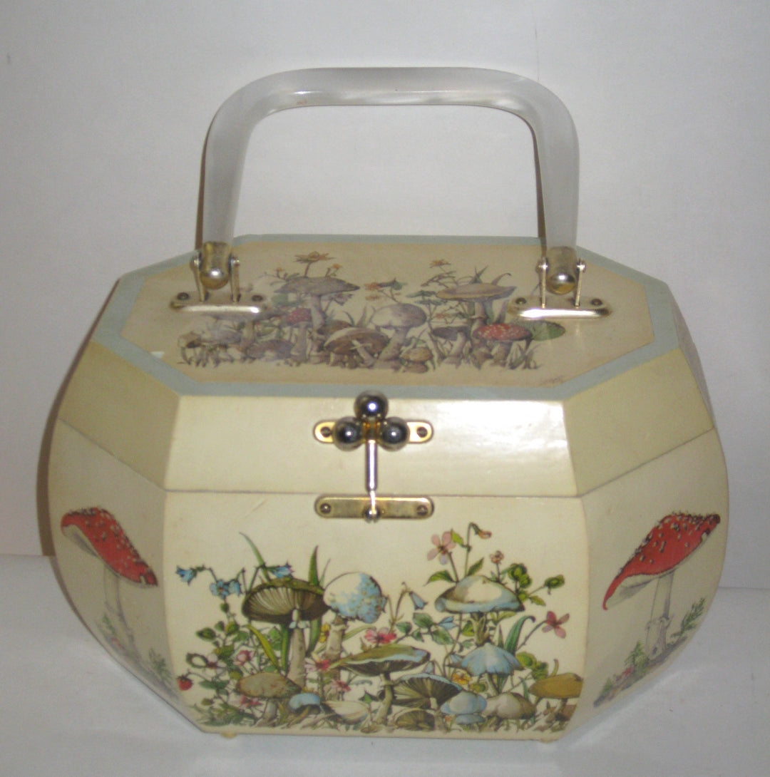 Vintage Decoupage Mushroom Lucite Purse