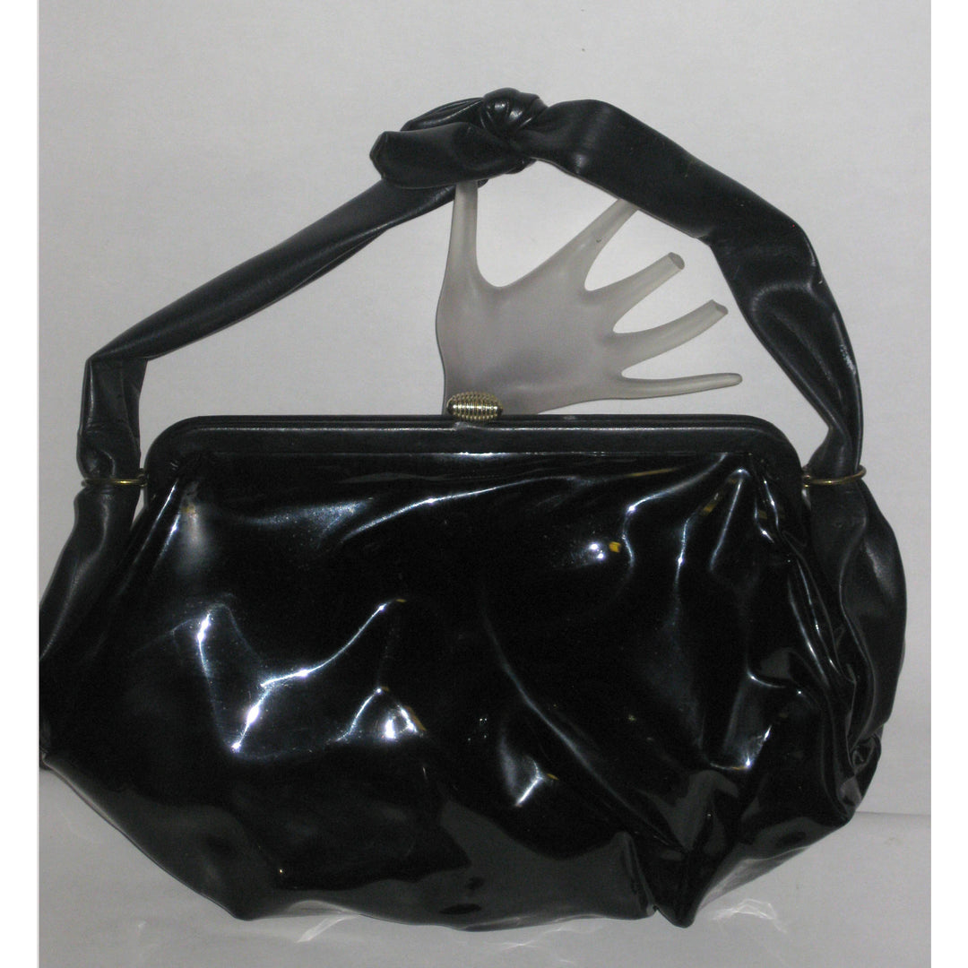 Vintage Black Patent Leather Purse