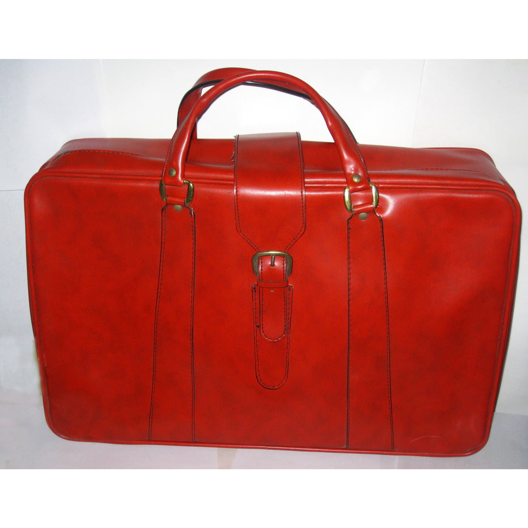 Vintage Red Suitcase By Valigeria Stradellina 