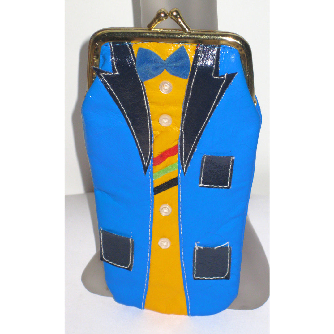 Vintage Blue Vinyl Tuxedo Cigarette Case