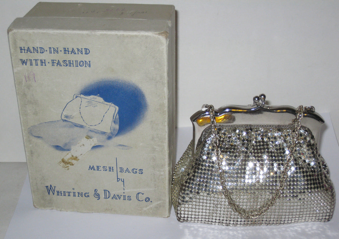 Vintage Whiting & Davis Silver Mesh Evening Purse